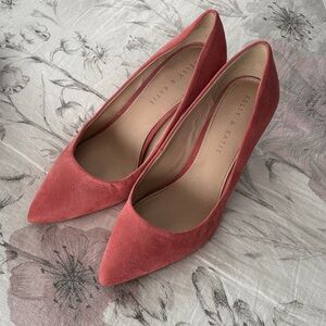 Kelly & Katie Coral Suede Heels